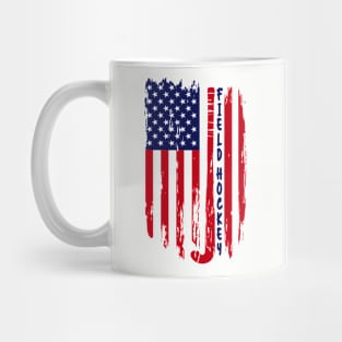 American Flag Field Hockey USA Patriotic Mug